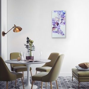 Lavender & White Abstract Resin Coated Painting